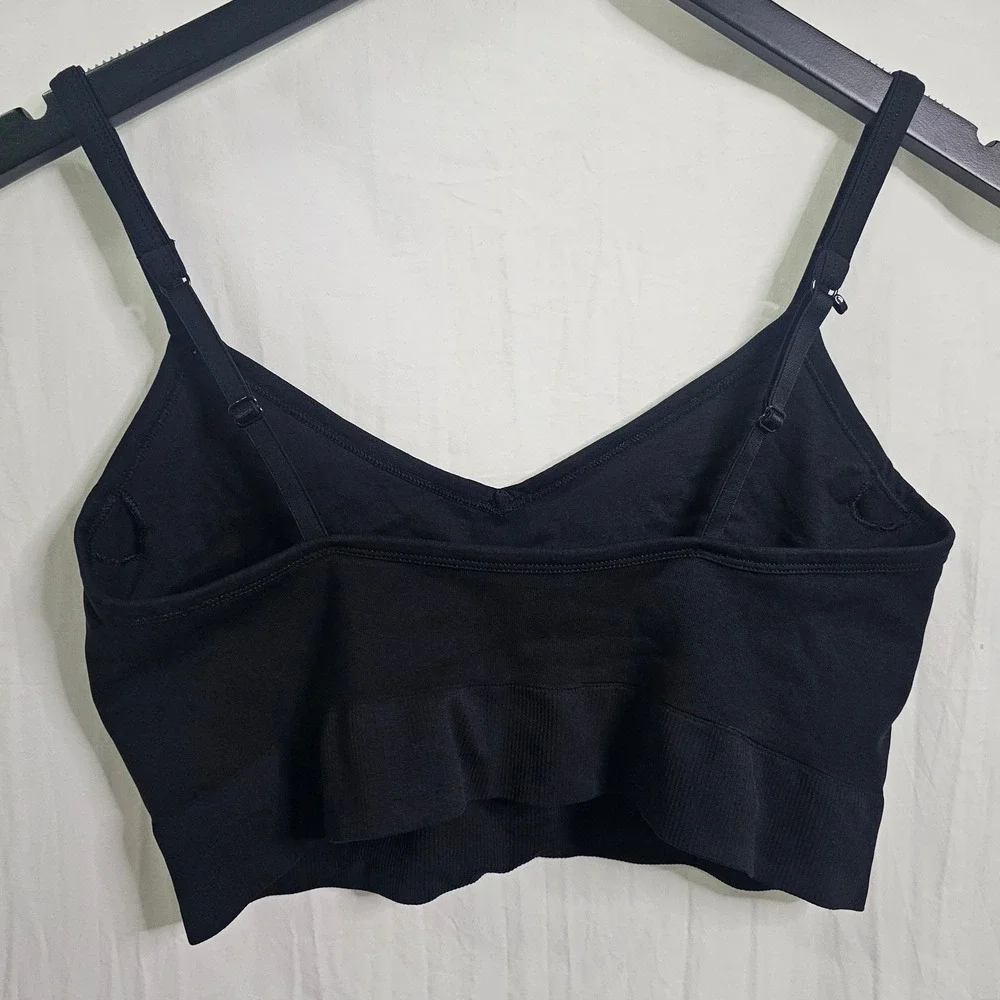 Old Navy‎ Active Seamless Go-Dry Sports Bra Black 2X Adjustable Straps Racerback